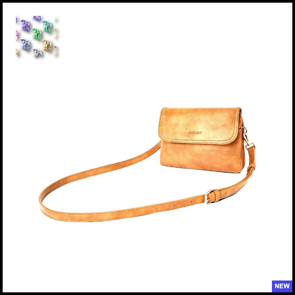 Vegan Leather Crossbody Bag Mini Travel Purse Adjustable Strap Chic Compact